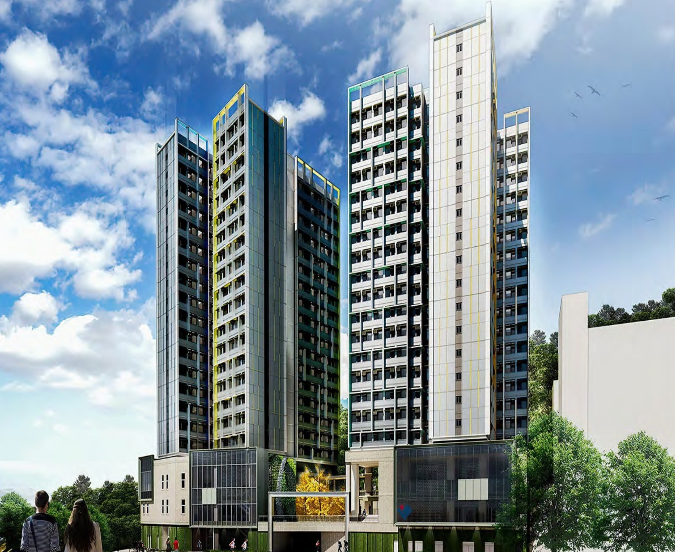 Student Residences, Wong Chuk Hang, Hong Kong. Each bedroom module was factory-completed, including electrical, mechanical and plumbing installations, within a six-month overall schedule.