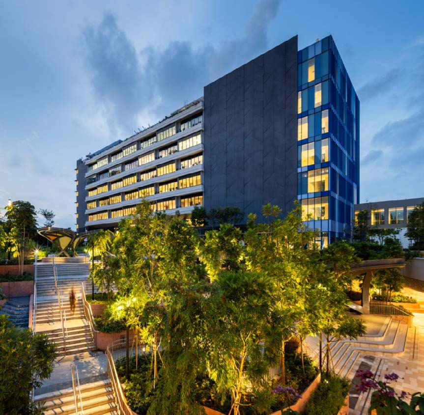 Woodlands Care Center, Singapore. 25,000 sqm, delivered in 12 months. Hospital scheme using 488 standard modules and 83 roof modules, recognised through PPVC certification.
